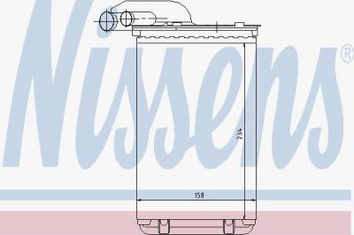 NISSENS Радиатор отопителя RENAULT Clio I/Kangoo/Megane I 1,2-2,0L 92-03(234X158X49) (7701204680, 73252)