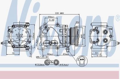 NISSENS Компрессор кондиционера Ford Mondeo 00- (1S7H19D629CA, 89228)