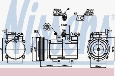 NISSENS Компрессор кондиционера HYUNDAI SANTA FE 00- (9770126010, 89276)