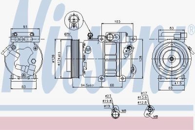 NISSENS Компрессор кондиционера HYUNDAI i30 07- (977012H000, 89285)