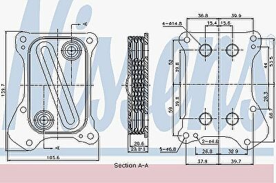 Nissens 90700 масляный радиатор, двигательное масло на FIAT DOBLO Cargo (223)