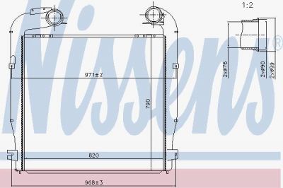 Nissens 97080 интеркулер на SCANIA P,G,R,T - series