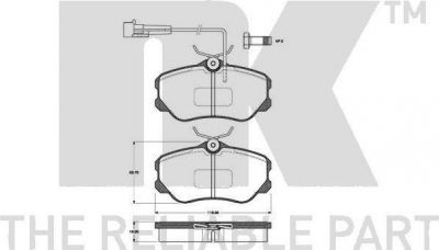 NK 222328 комплект тормозных колодок, дисковый тормоз на FIAT CROMA (154)