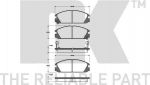 NK 222607 комплект тормозных колодок, дисковый тормоз на HONDA ACCORD III (CA)
