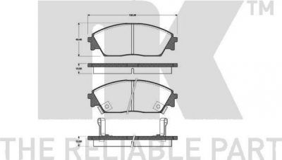 NK 222615 комплект тормозных колодок, дисковый тормоз на HONDA PRELUDE III (BA)
