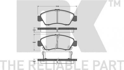 NK 222625 комплект тормозных колодок, дисковый тормоз на HONDA CIVIC VI купе (EJ, EM1)