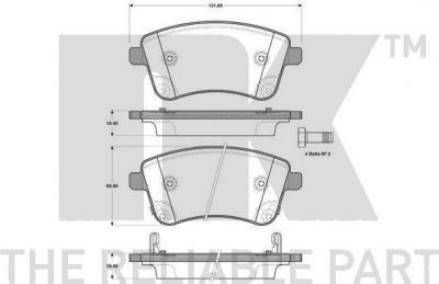 NK 223438 комплект тормозных колодок, дисковый тормоз на KIA VENGA (YN)