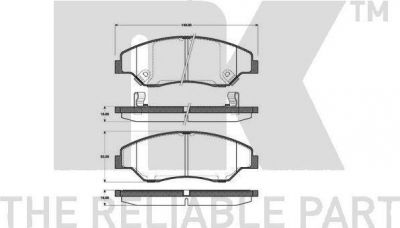 NK 223505 комплект тормозных колодок, дисковый тормоз на KIA RETONA (CE)