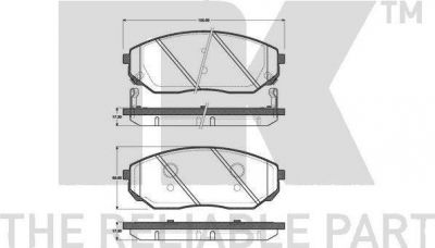 NK 223508 комплект тормозных колодок, дисковый тормоз на KIA SORENTO I (JC)