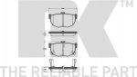 NK 223518 комплект тормозных колодок, дисковый тормоз на KIA SPECTRA седан (LD)