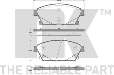NK 223646 комплект тормозных колодок, дисковый тормоз на CHEVROLET CRUZE Наклонная задняя часть (J305)