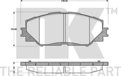 NK 224595 комплект тормозных колодок, дисковый тормоз на TOYOTA COROLLA седан (E15_)