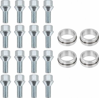 Монтажный комплект OZ Racing 81710013 для Opel и Daewoo: 16 болтов B15 M12x1,5, резьба 26 мм, конус 60°, SW19, 4 кольца S 68/56,56 мм