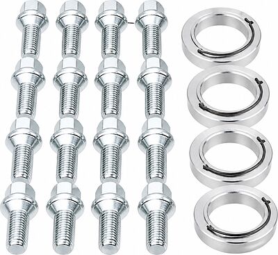 Монтажный комплект OZ Racing 81710356 для VW, Seat, Audi и Skoda: 16 болтов B12 M12x1,5, резьба 26 мм, конус 60°, SW17, 4 кольца S68/57,06 мм