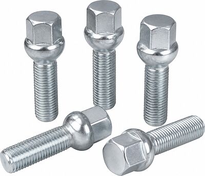 Комплект сферических колесных болтов OZ Racing R50U 80910196: 5 штук, M14x1,5, резьба 50 мм, сфера R12, SW17