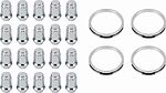 Монтажный комплект OZ Racing 81710083 для Chrysler и Chevrolet: 20 закрытых гаек D6 M12x1,5, конус 60°, SW19, высота 34 мм, 4 кольца S 68/57,06 мм со стопорами