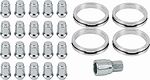 Монтажный комплект OZ Racing 81710385: 20 закрытых гаек D13 M14x1,5, конус 60°, SW19, высота 34 мм, 4 кольца XL 79/64,1 мм со стопорами и переходник 19–22 мм