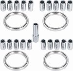 Монтажный комплект OZ Racing 81710444: 20 гаек DST20B M12x1,25, конус 60°, 4 кольца S 68/56,1 мм со стопорами и ключ CH19