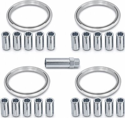 Монтажный комплект OZ Racing 81710446: 20 гаек DST20B M12x1,25, конус 60°, 4 кольца L 75/60,1 мм со стопорами и ключ CH19