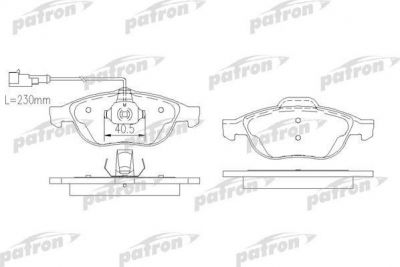 PATRON Колодки тормозные дисковые передн ALFA ROMEO: 156 97-00, 156 Sportwagon 00-00 (PBP1134)