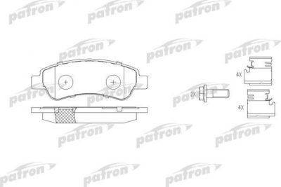 PATRON Колодки тормозные дисковые передн CITROEN: JUMPER c бортовой платформой 06-, JUMPER автобус 06-, JUMPER фургон 06-, FIAT: DUCATO c бортовой платформой 06-, DUCATO автобус (PBP1923)