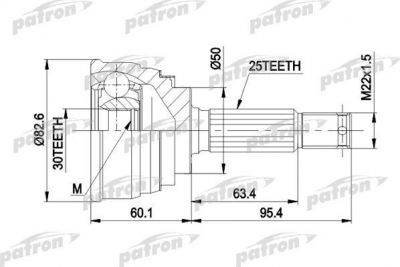 PATRON ШРУС наружн к-кт MITSUBISHI: LANCER 88-93 (PCV1191)