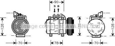 Prasco AUK018 компрессор, кондиционер на LAND ROVER DEFENDER Station Wagon (LD)