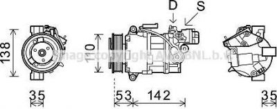 Prasco BWAK393 компрессор, кондиционер на 1 (E87)