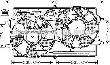 Prasco FD7510 вентилятор, охлаждение двигателя на FORD FOCUS седан (DFW)