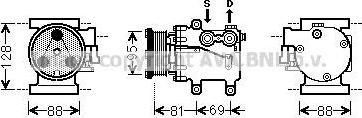 Prasco FDK437 компрессор, кондиционер на FORD KA (RB_)