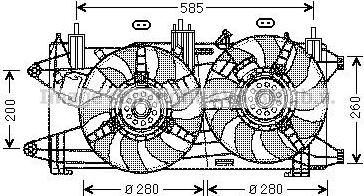Prasco FT7569 вентилятор, охлаждение двигателя на FIAT DOBLO вэн (223, 119)