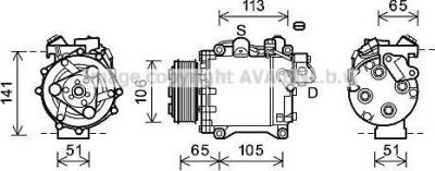 Prasco HDK263 компрессор, кондиционер на HONDA CR-V III (RE)