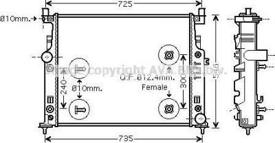 Prasco MS2436 радиатор, охлаждение двигателя на MERCEDES-BENZ M-CLASS (W164)