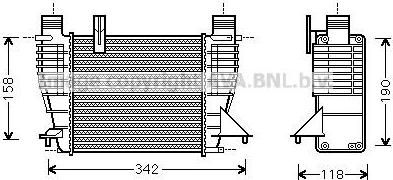 Prasco RT4338 интеркулер на RENAULT CLIO III (BR0/1, CR0/1)