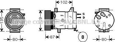 Prasco RTK386 компрессор, кондиционер на RENAULT LAGUNA II (BG0/1_)