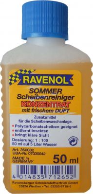 RAVENOL 4014835712652 Омыватель летний концентрат Sommerscheibenr.Konz. 1:100 (0,05л)