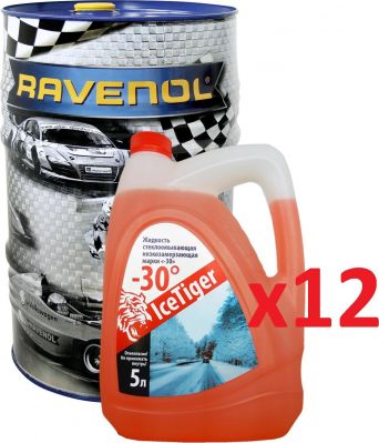 RAVENOL 4014835842083 Набор Super Synthetic Hydrocrack SSH SAE 0W-30 (60л) + Ice Tiger -30 (5л)*12