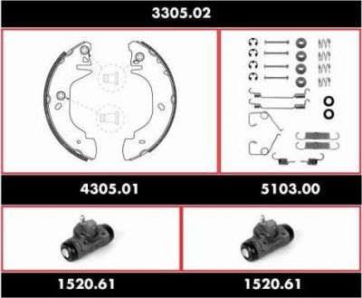 Remsa 3305.02 комплект тормозов, барабанный тормозной механизм на FORD TRANSIT c бортовой платформой/ходовая часть (E_ _)
