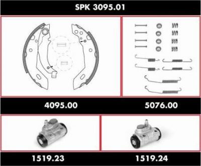 Remsa SPK 3095.01 комплект тормозов, барабанный тормозной механизм на PEUGEOT 205 II (20A/C)