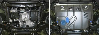 RIVAL 333.3206.1 Защита картера+кпп алюм. с креп. lexus nx300h 2.5hybrid 14>