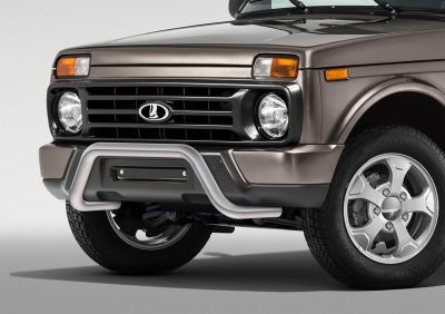 RIVAL RIVAL R.6004.001 Защита переднего бампера d57 Скоба + комплект крепежа, RIVAL, Lada 4x4 Urban 2014- (R.6004.001)