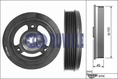 Ruville 516900 ременный шкив, коленчатый вал на TOYOTA YARIS (NHP13_, NSP13_, NCP13_, KSP13_, NLP13_)