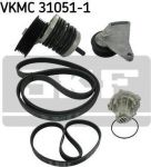 SKF VKMC 31051-1 водяной насос + комплект ручейковых ремней на AUDI A6 Avant (4B5, C5)