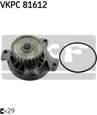 SKF VKPC81612 Насос водяной VAG A80/A100/A6 2,0-2,3L 88-97 (65452)