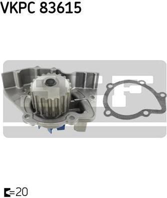 SKF VKPC83615 Насос водяной CITROEN/PEUGEOT Berlingo/Partner, 406 II 1.6/1.8/1.9 82>03 (65904)
