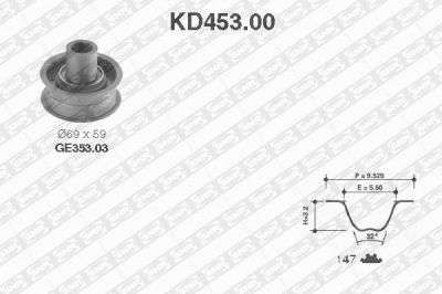 SNR KD453.00 комплект ремня грм на OPEL KADETT E фургон (37_, 47_)