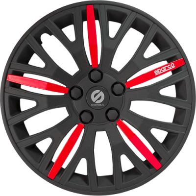 Колпаки на колёса Sparco, серия Leggera, коплект 4 шт., чёрн./красный, разм. 13 (325мм),, 1/4