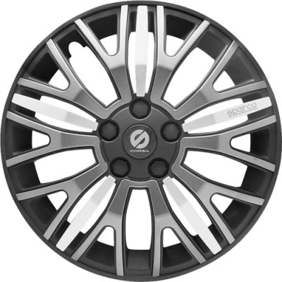Колпаки на колёса Sparco, серия Xtraleggera, коплект 4 шт., чёрн./сер./серебро, разм. 14 (350мм),, 1/4