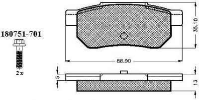 Spidan 32131 комплект тормозных колодок, дисковый тормоз на HONDA ACCORD III (CA)