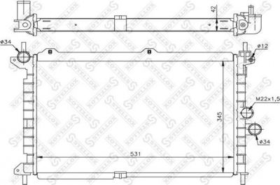 Stellox 10-26050-SX радиатор, охлаждение двигателя на OPEL ASTRA F универсал (51_, 52_)